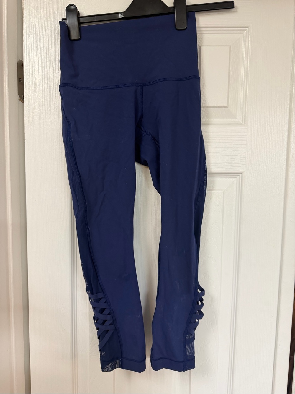 lululemon athletica Navy High-Rise Leggings with Lattice Side Detail